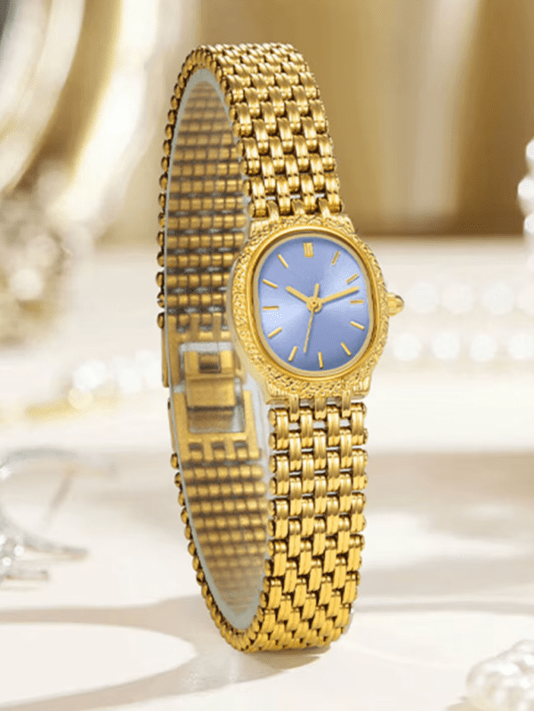 Women Golden Wristwatch Bracelet Jewelry - Light Purple