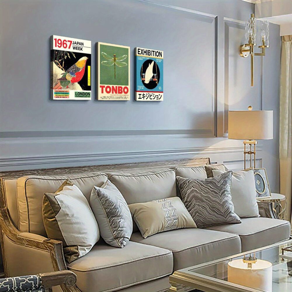 Wrap Canvas Painting – 3 Pack | Wooden Frame | Japanese Vintage Wall Art - Image 7