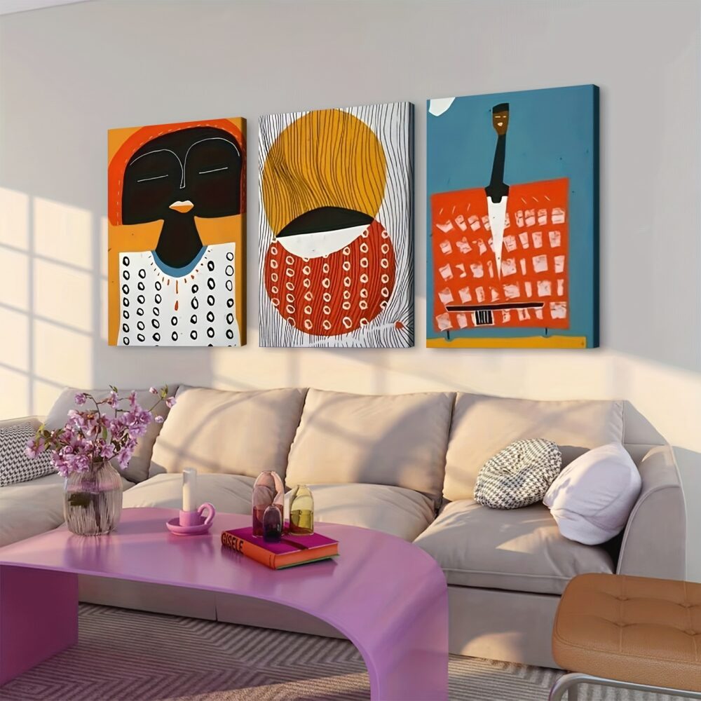 3pcs Modern Bohemian African Art Canvas Posters – Afrocentric Wall Decor - Image 5