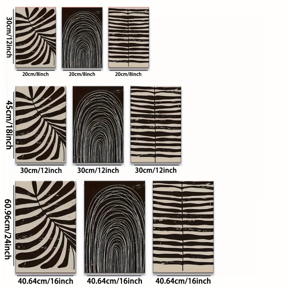 3pcs Wooden Framed Bohemian Wall Art – Minimalist Abstract Striped Canvas Prints - Image 4