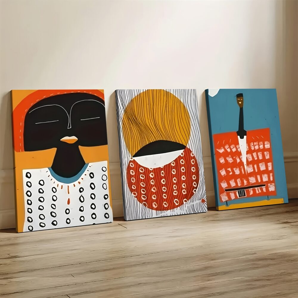 3pcs Modern Bohemian African Art Canvas Posters – Afrocentric Wall Decor - Image 2