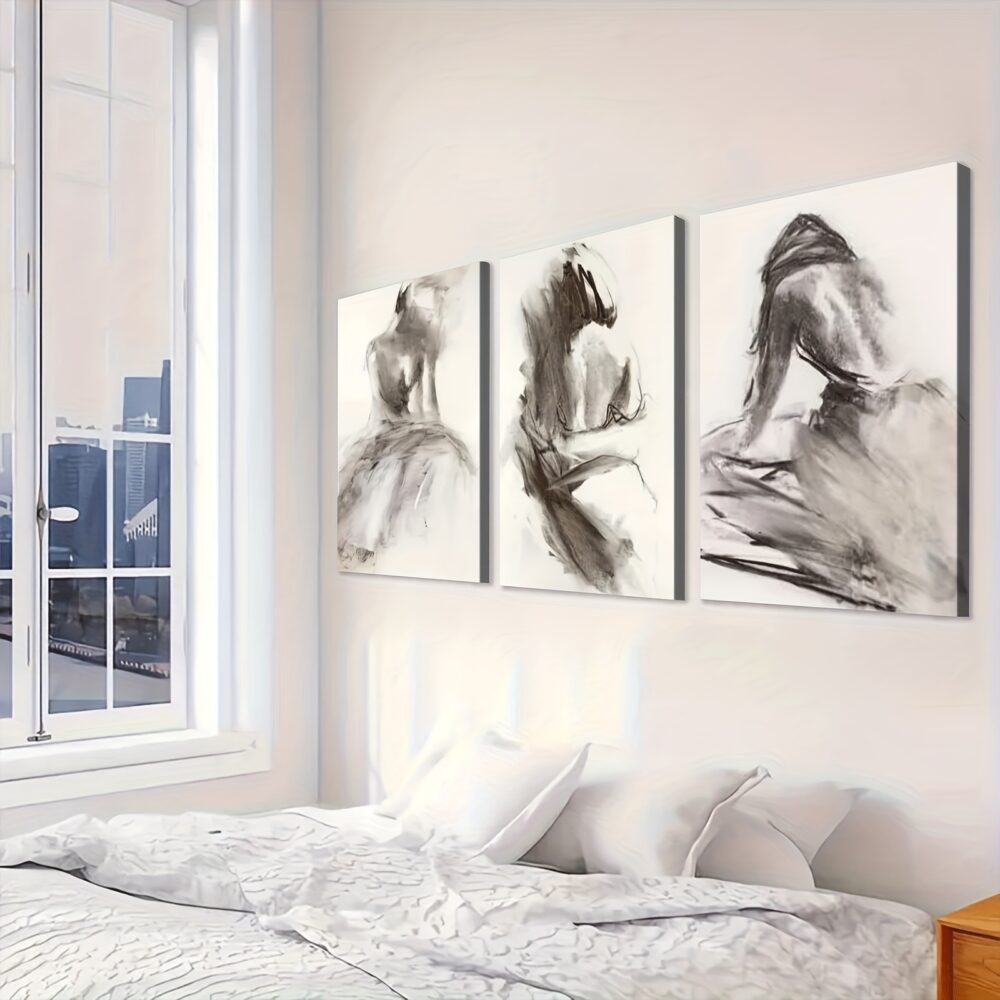 3pcs Modern Abstract Woman Sketch Canvas Wall Art – Minimalist Line Art Prints - Image 7