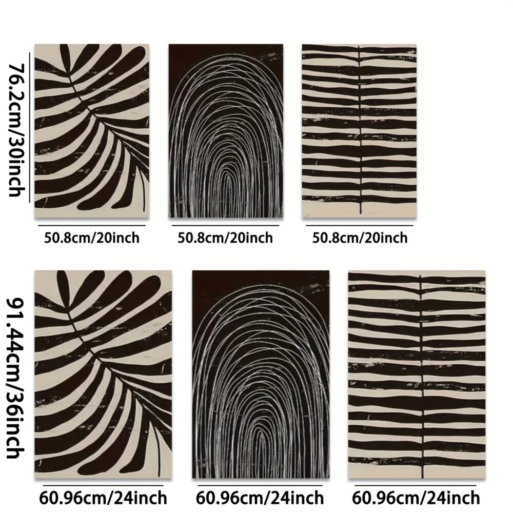 3pcs Wooden Framed Bohemian Wall Art – Minimalist Abstract Striped Canvas Prints - Image 5