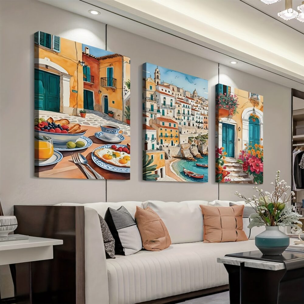 3pcs Italy Travel Poster Canvas – Fashion-Themed Wall Decor for Modern Interiors