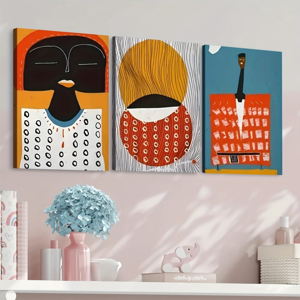 3pcs Modern Bohemian African Art Canvas Posters – Afrocentric Wall Decor - Image 6