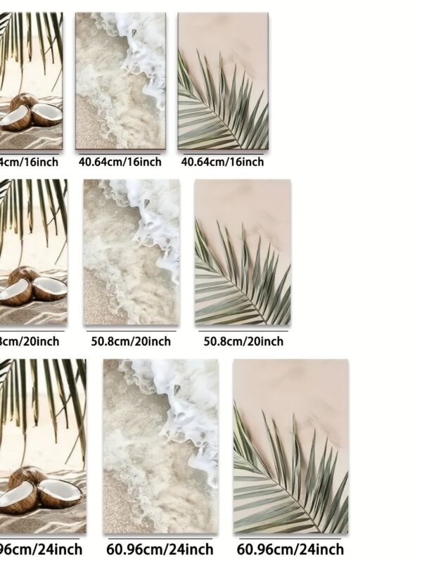 3pcs Summer Seaside Resort Canvas Prints – Modern Landscape Wall Art - 24×36×0.75inch×3pcs