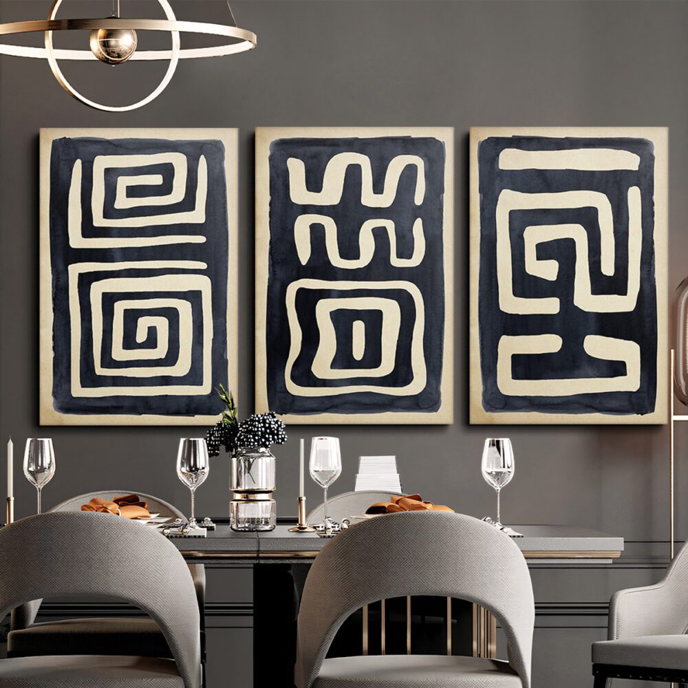 3pcs Ethnic Art Canvas Print – Modern Bohemian Wall Decor Set - Image 2