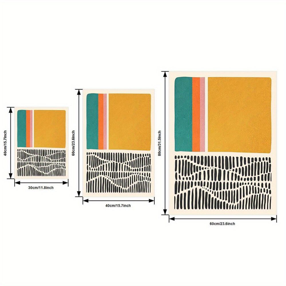 3pcs Abstract Shape Canvas Posters – Wood Framed Boho Minimalist Wall Art - Image 5