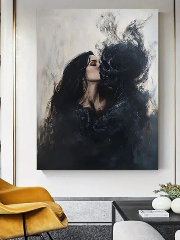 Devil & Lover Theme Canvas – Wooden Frame Wall Art for Home Decor