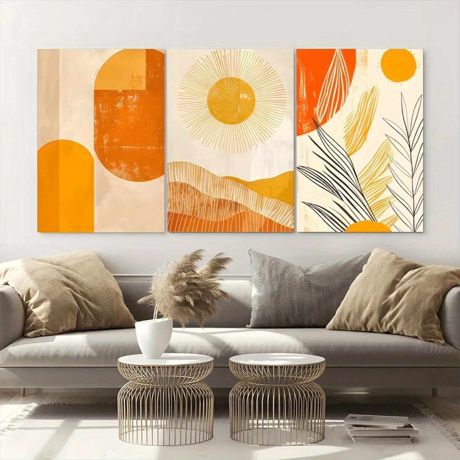 3pcs Abstract Geometric Canvas Wall Art – Modern Shapes & Patterns for Room Decoration - Image 9