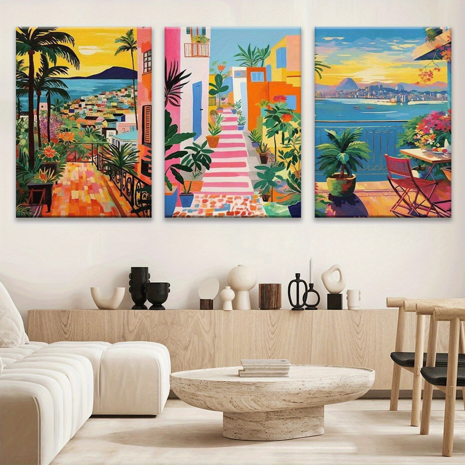 3pcs Vintage Brazilian Floral Canvas Prints – Indigenous Art & Retro Travel Poster Set - Image 4