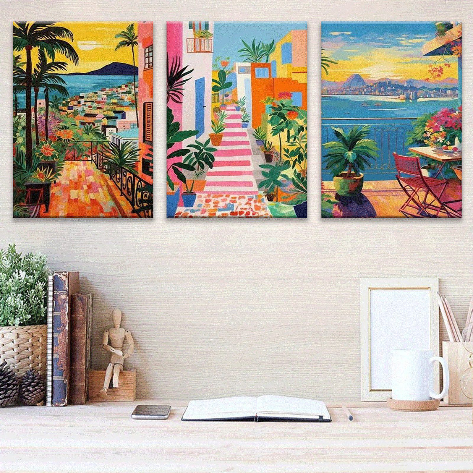 3pcs Vintage Brazilian Floral Canvas Prints – Indigenous Art & Retro Travel Poster Set - Image 5