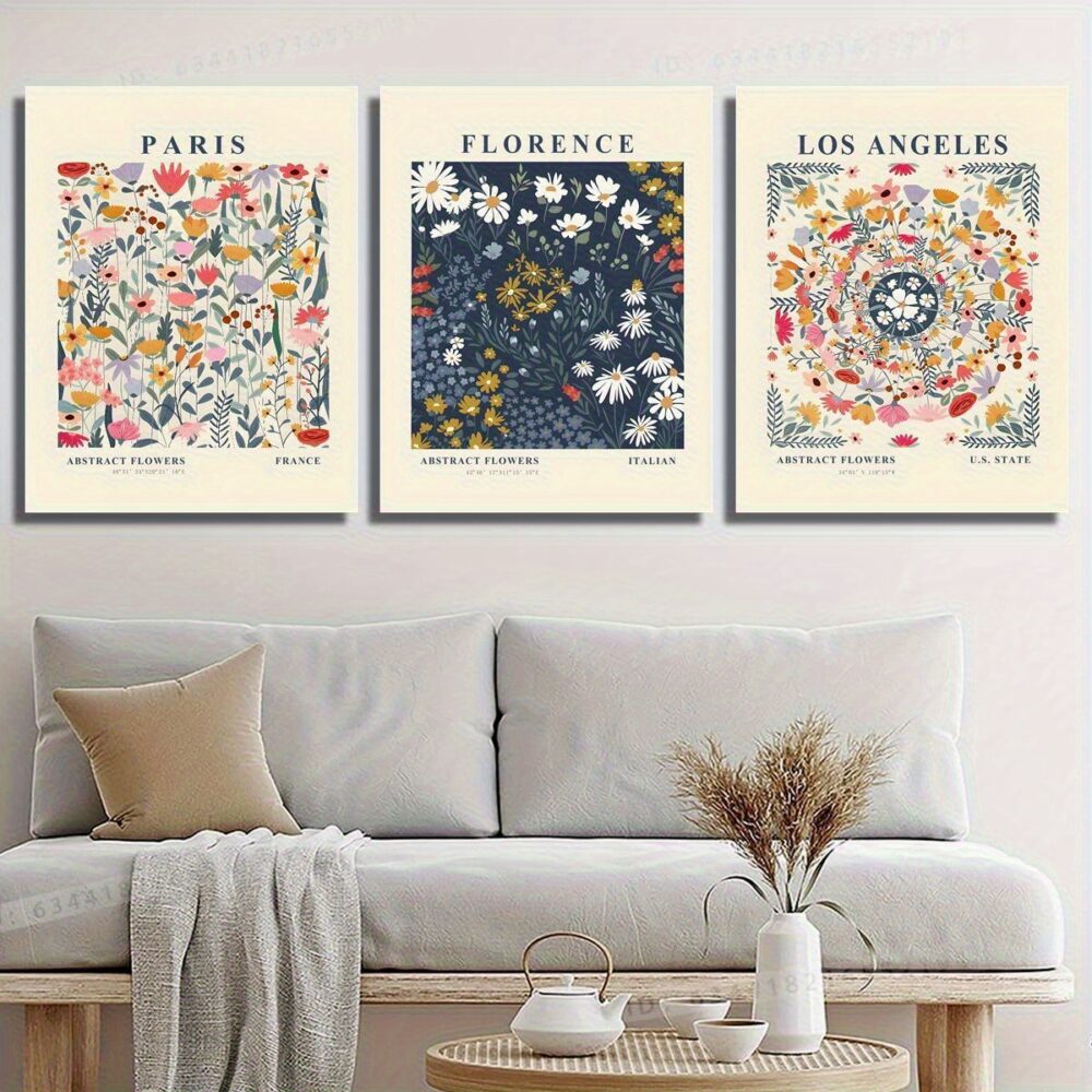 3pcs Matisse Flower Print Wall Art – Retro Abstract Plant Pattern - Image 6