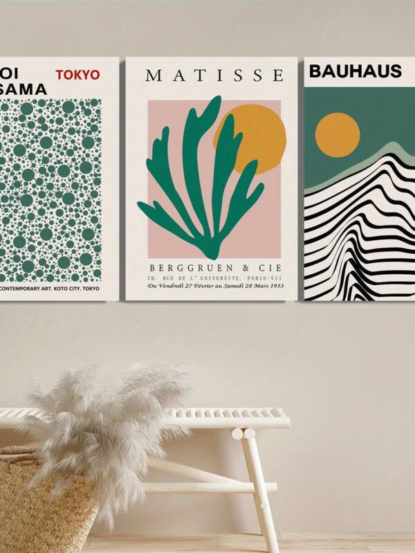 3pcs Botanical Nature Landscape Canvas Wall Art – Sage Green Painting