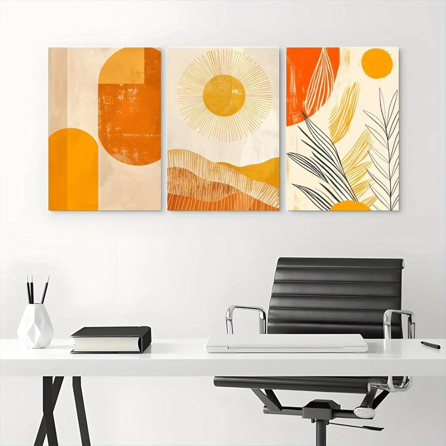 3pcs Abstract Geometric Canvas Wall Art – Modern Shapes & Patterns for Room Decoration - Image 3