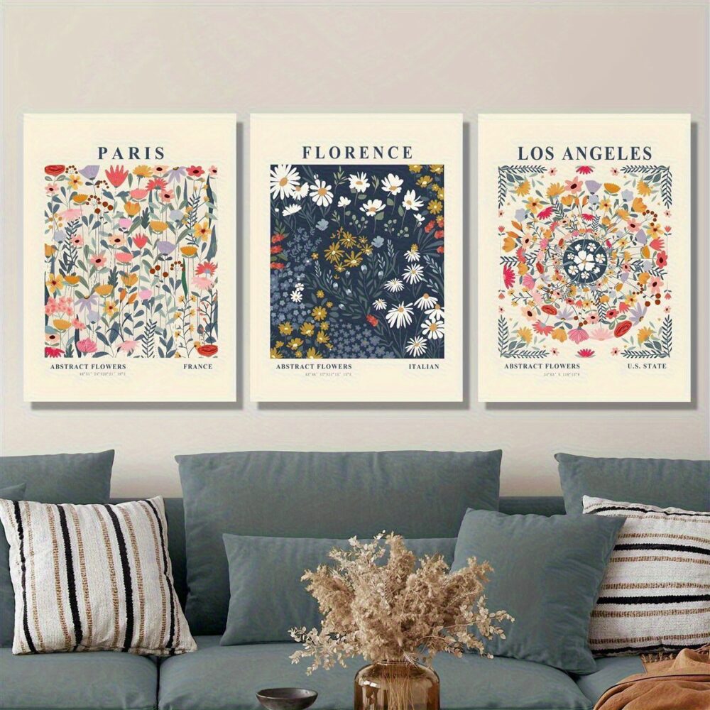 3pcs Matisse Flower Print Wall Art – Retro Abstract Plant Pattern - Image 3