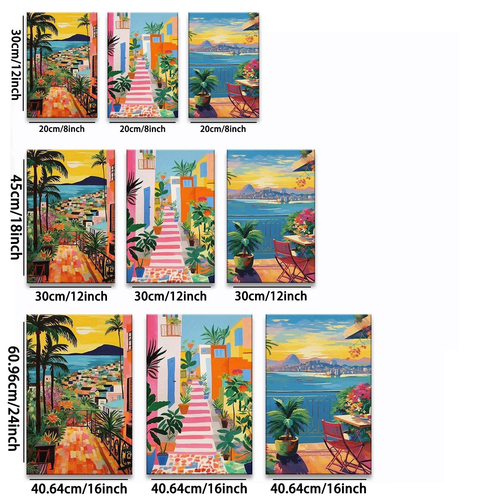 3pcs Vintage Brazilian Floral Canvas Prints – Indigenous Art & Retro Travel Poster Set - Image 2