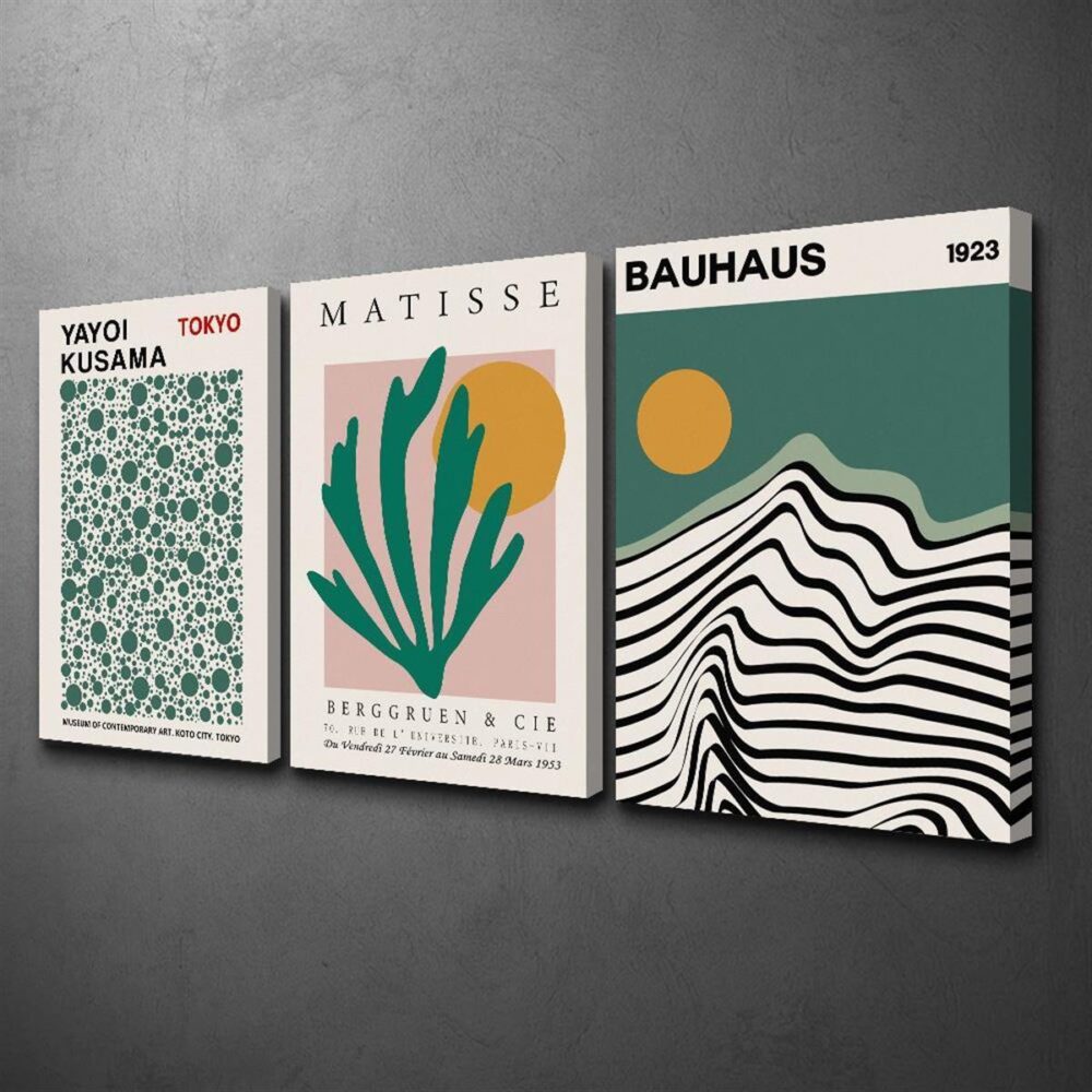 3pcs Botanical Nature Landscape Canvas Wall Art – Sage Green Painting - Image 2