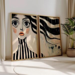 Framed Whimsical Pop Art Wall Gallery,