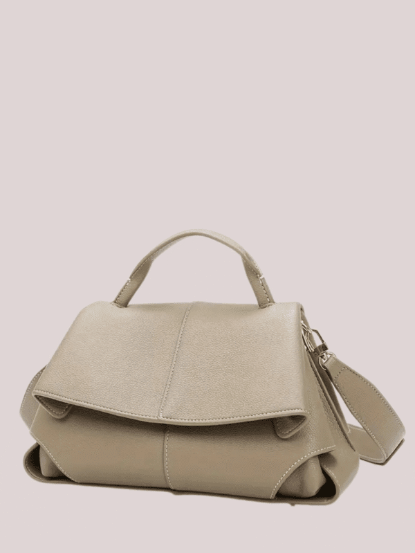 genuine leather single shoulder handbag with detachable strap