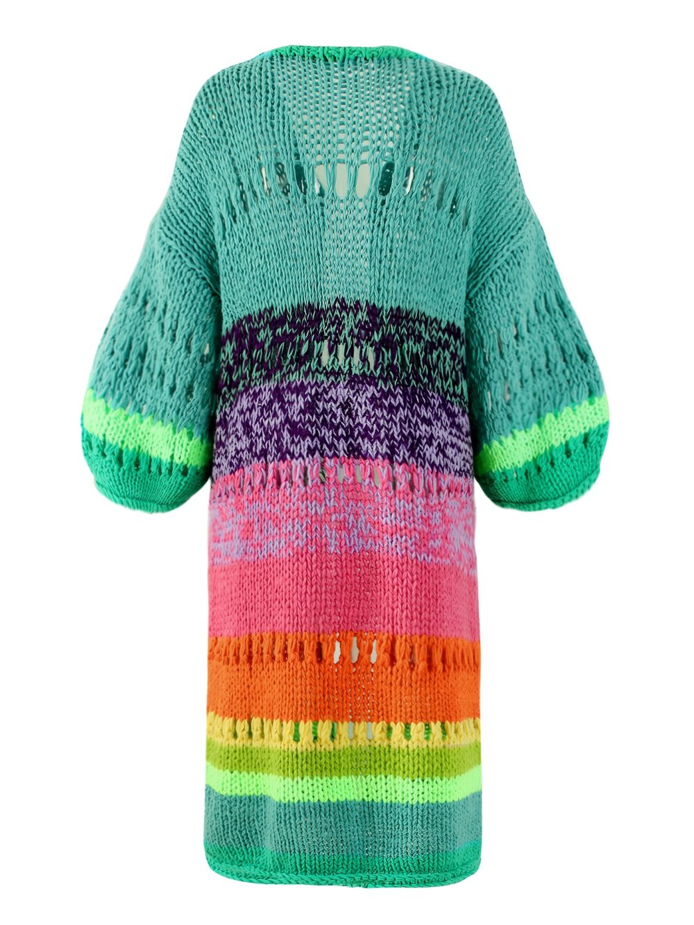 Colorful Boho Gradient Coat – Retro Ribbon Cardigan Cover-Up 🧥🌈 - Image 7