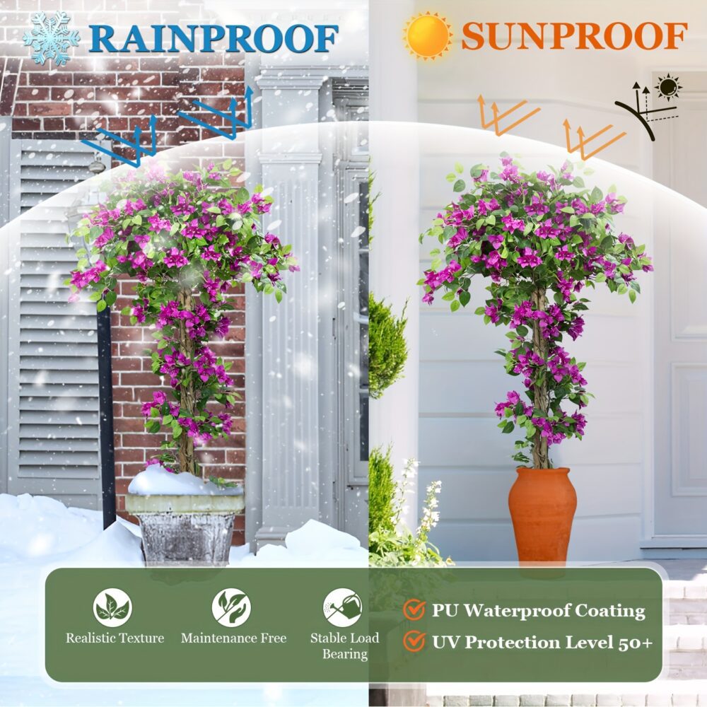 2pcs 7FT Purple Bougainvillea Trees – Realistic Faux Plants for Indoors & Outdoors 🌿🌺 - Image 6