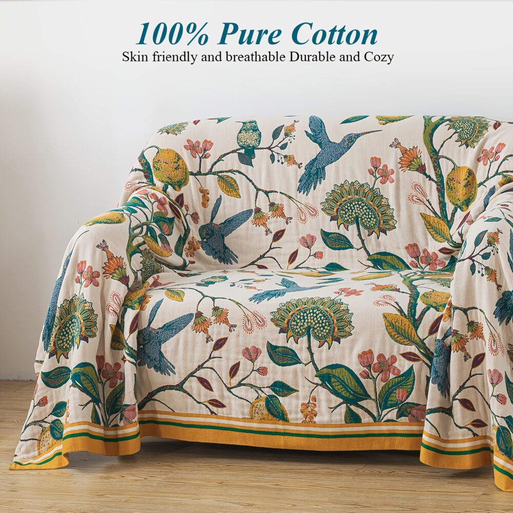Super Soft Muslin Boho Throw Blanket – Lightweight Bedspread, Travel & Picnic Blanket 🧺🛏️ - Image 4