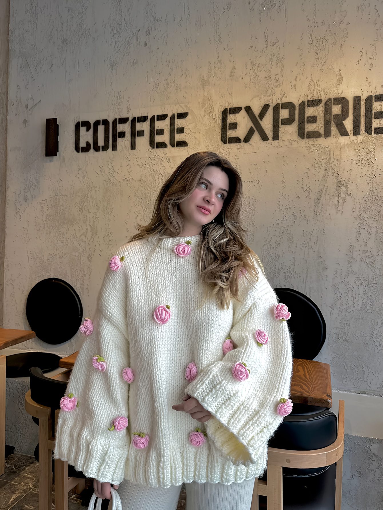 Cozy Oversized Crochet Sweater – Handmade Winter Pullover ❄️🧵 - Image 6