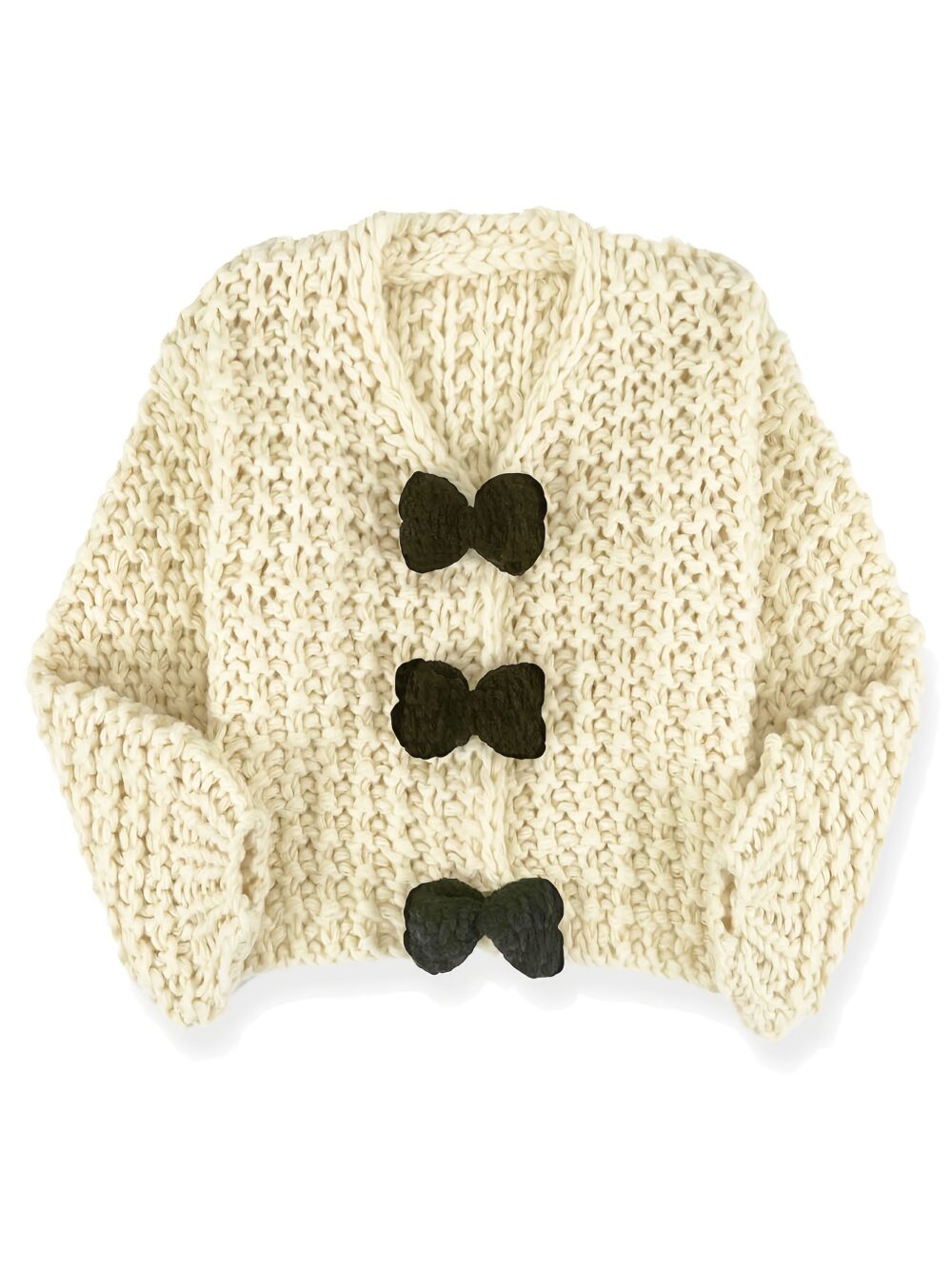 Hand-Hooked Geometric Layered Jacket – Chic Bow Detail Coat 🎀🌀 - Image 5