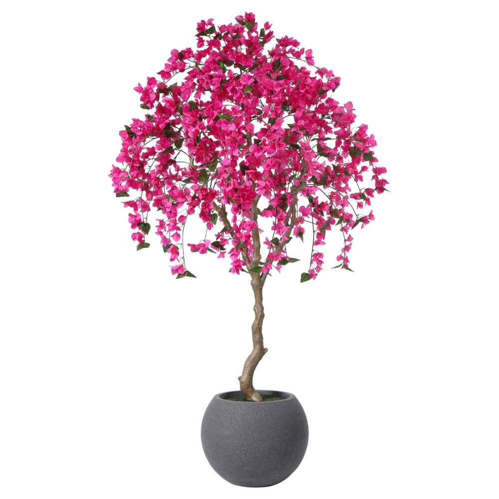 7FT UV-Resistant Artificial Bougainvillea Tree – Tall Faux Flower Plant in Grey Planter - Image 6