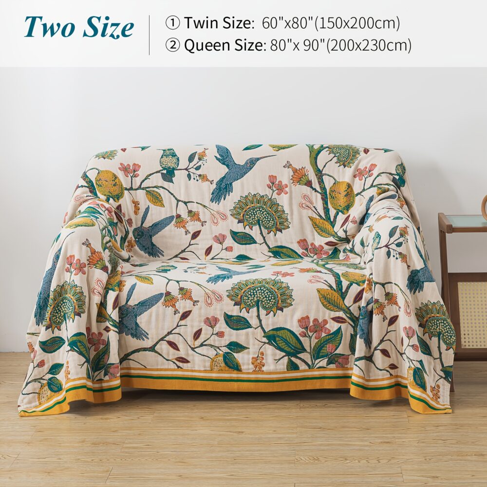 Super Soft Muslin Boho Throw Blanket – Lightweight Bedspread, Travel & Picnic Blanket 🧺🛏️ - Image 2