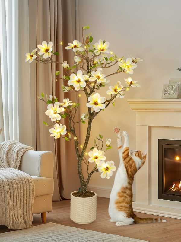 Artificial Magnolia Tree β White Bloom Faux Tree for Indoor & Outdoor Decor πΏπΈ- Indoor/Outdoor Decor for Home,