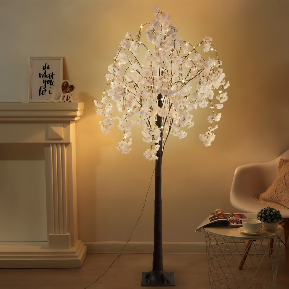 6FT Lighted Cherry Blossom Tree – 300 LED Indoor/Outdoor Decor 🌟🎄