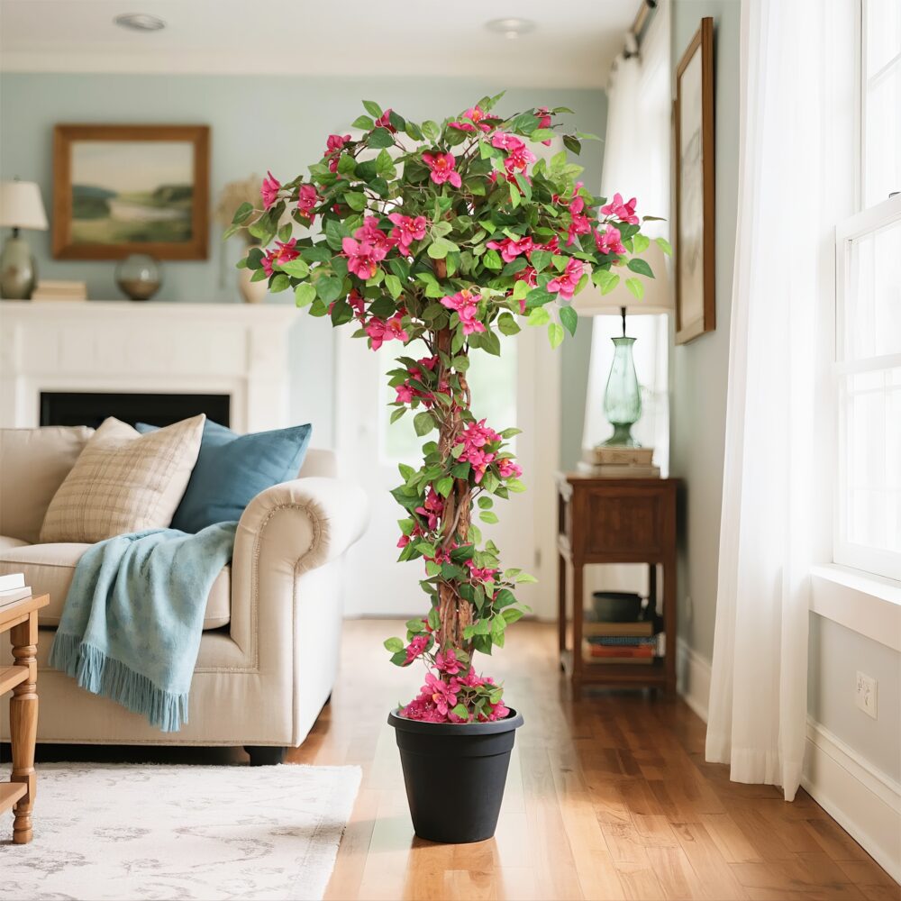 5FT Pink Bougainvillea Tree – Lifelike Faux Plant for Indoors & Outdoors 🌿🌺