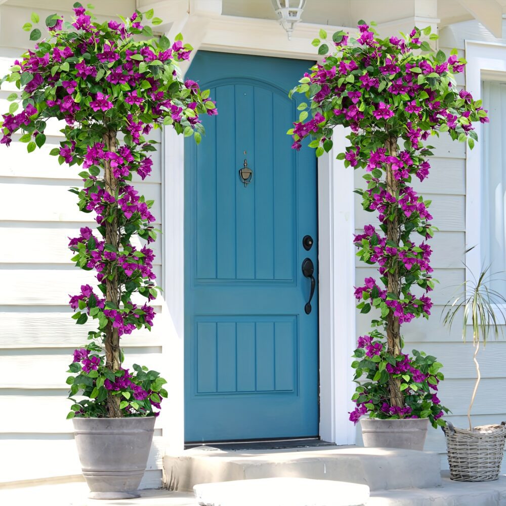 2pcs 7FT Purple Bougainvillea Trees – Realistic Faux Plants for Indoors & Outdoors 🌿🌺 - Image 2