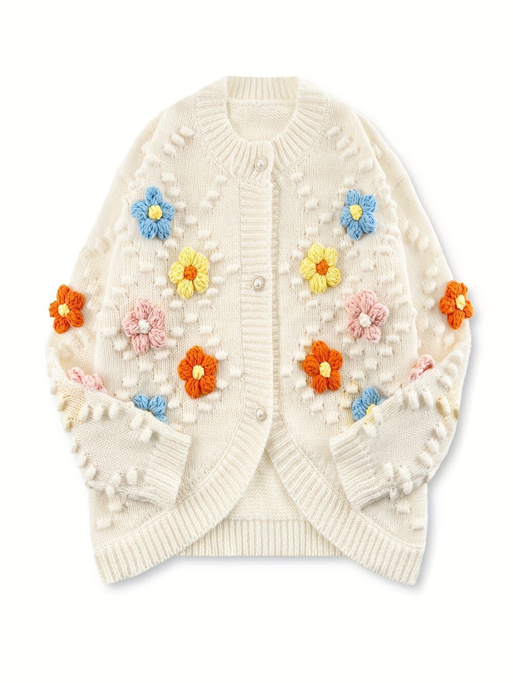 Y2K Floral Grid Cardigan – Pastel Party Sweater for All Seasons 🌸🎀 - Image 2