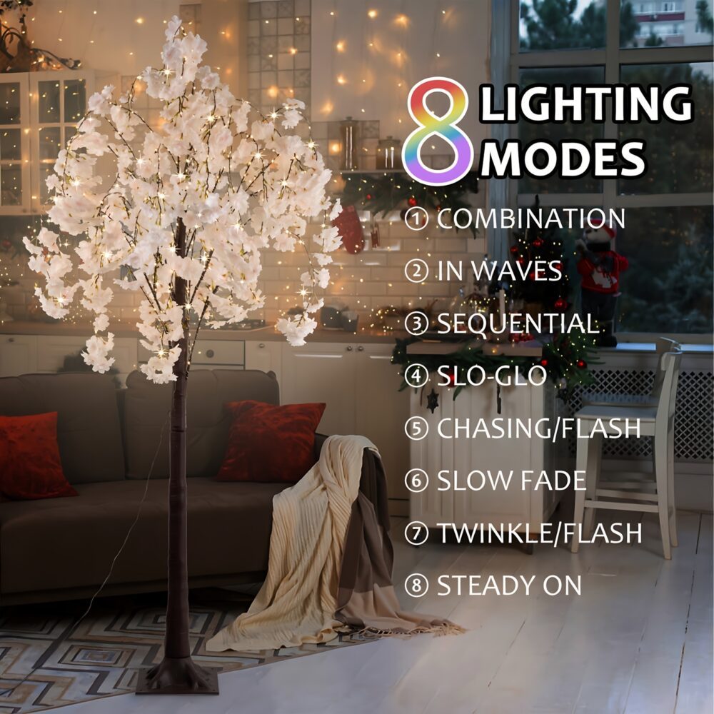 6FT Lighted Cherry Blossom Tree – 300 LED Indoor/Outdoor Decor 🌟🎄 - Image 3