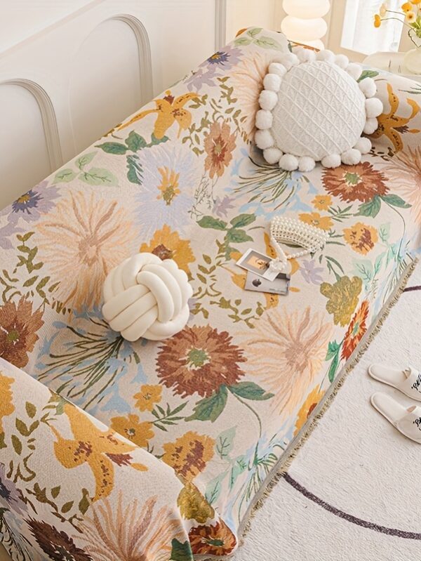 Reversible Bohemian Chenille Blanket – Soft Floral Sofa Throw 🌸🛋️ - 71*118inch/180*300cm
