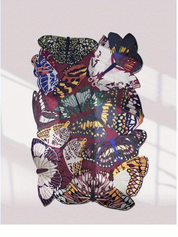 Large Bohemian Floral Area Mat β Ultra-Soft Butterfly & Leaf Rug