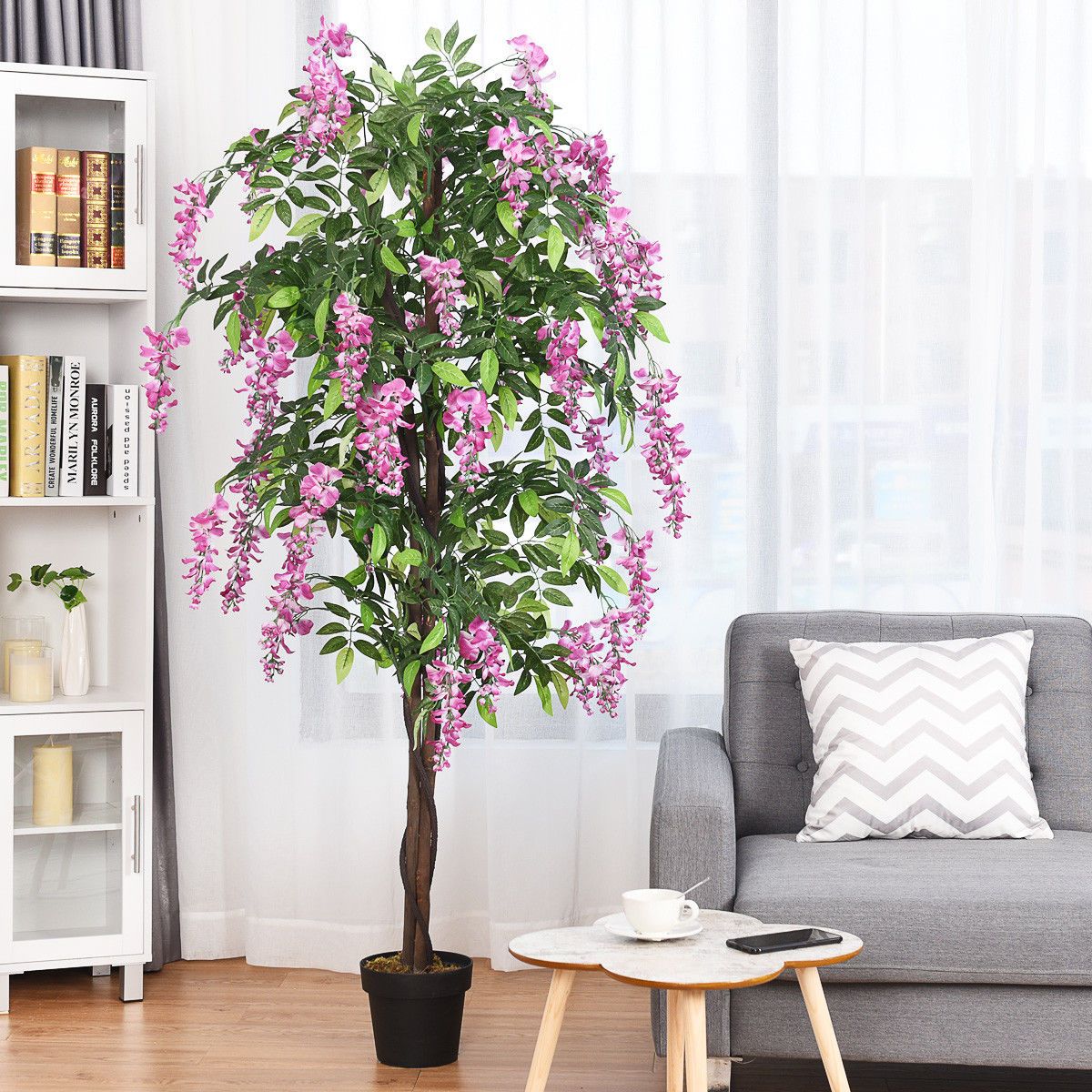6FT SAFSTAR Lifelike Wisteria Tree β Elegant Artificial Flower in Pot πΏπ‘