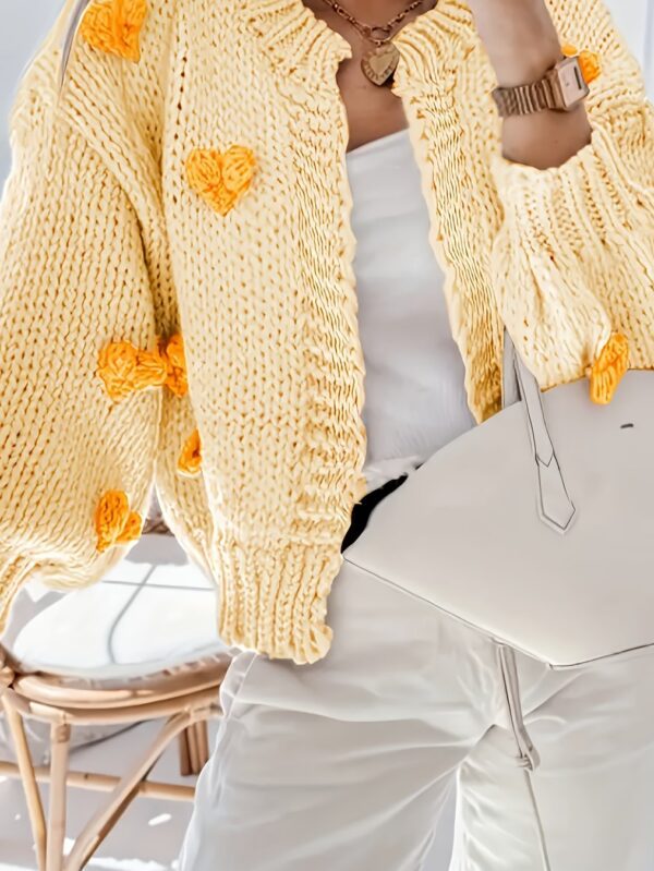 Ivory Yellow Floral Shawl Cardigan – Open-Front Fall/Winter Wrap 🍂🌼 - 3XL